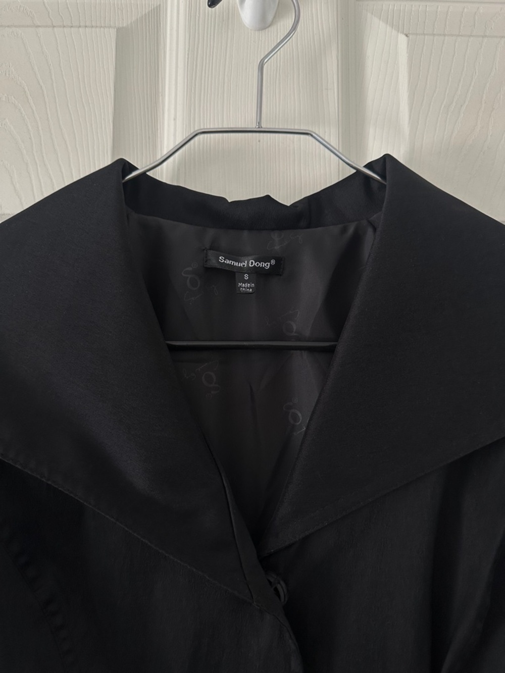 Samuel Dong Bubble Trench Coat Black Women’s Size Small - Picture 4 of 13